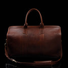 von baer weekender premium mens full grain leather weekend bag solid brown with shoulder strap