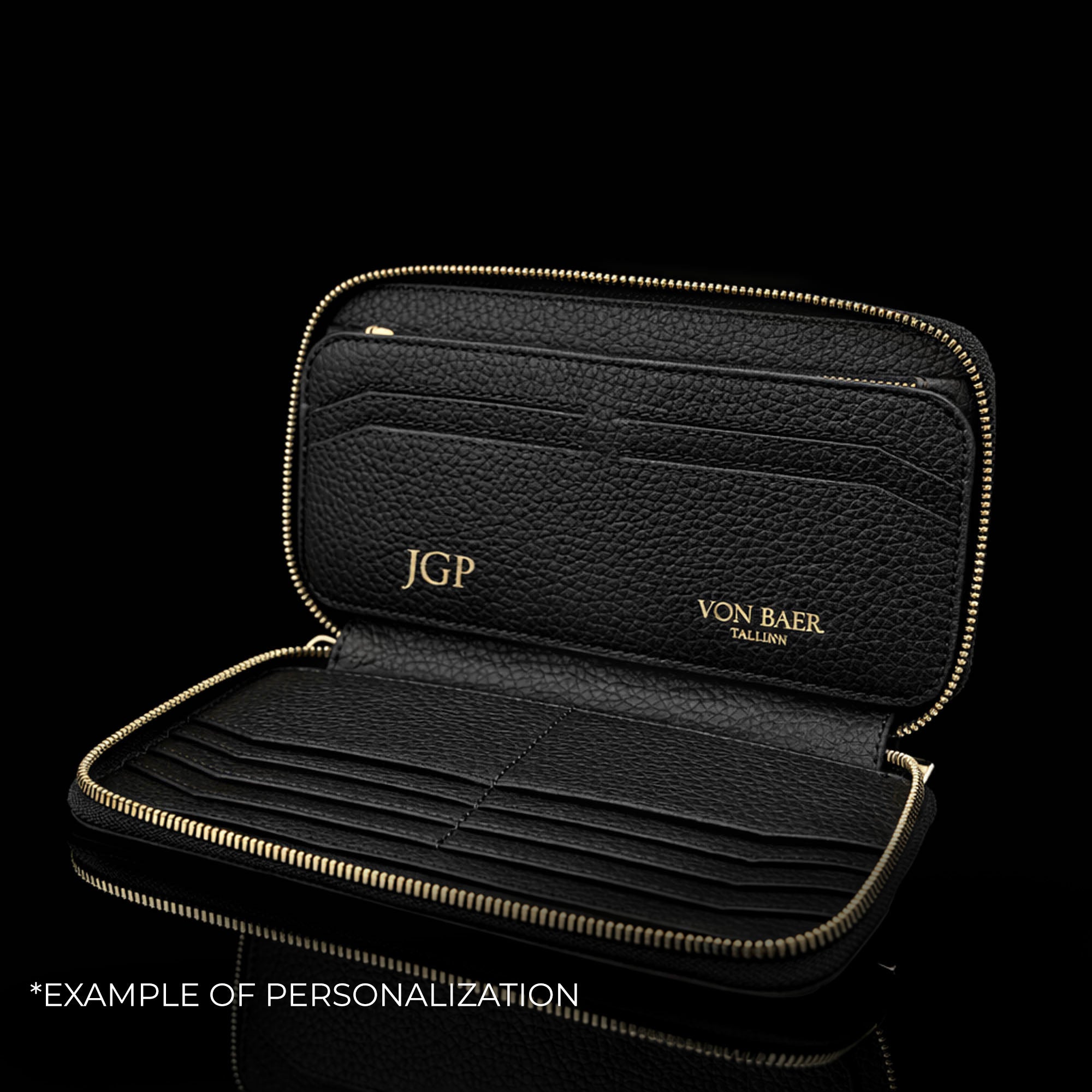 Men's Italian Leather Zip Around Wristlet Wallet with RFID