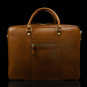 CITY LARGE Leather Laptop Bag tan