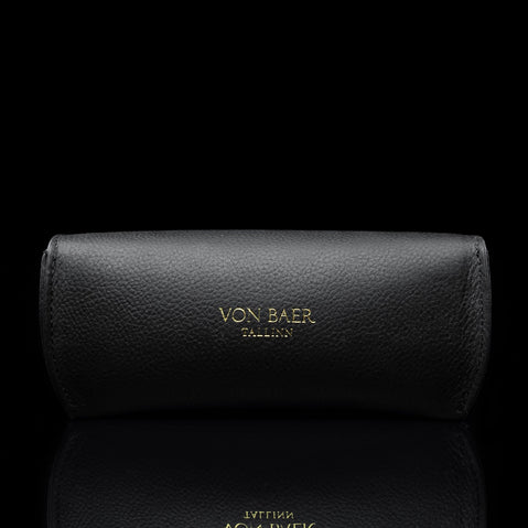 Deluxe Leather Glasses Case - black back