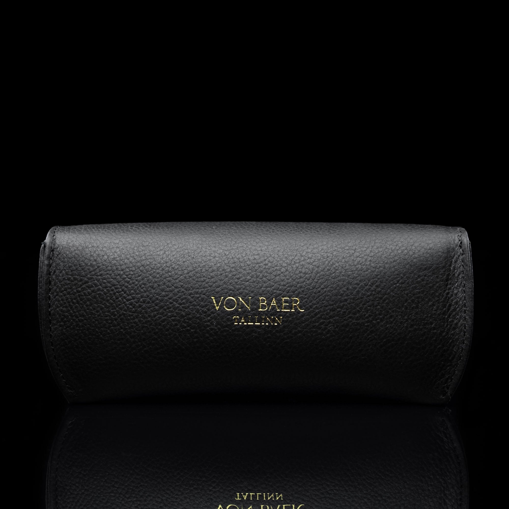 Deluxe Leather Glasses Case - black back