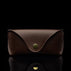 Deluxe Leather Glasses Case - brown front
