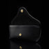 Deluxe Leather Glasses Case black empty interior