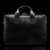 essential modern briefcase full grain leather black fron view