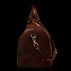 GRAND FULL GRAIN LEATHER TRAVEL BAG SOLID BROWN SIDE LOOK