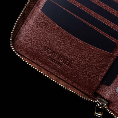 W3 Womens Leather Wallet Red Inside logo