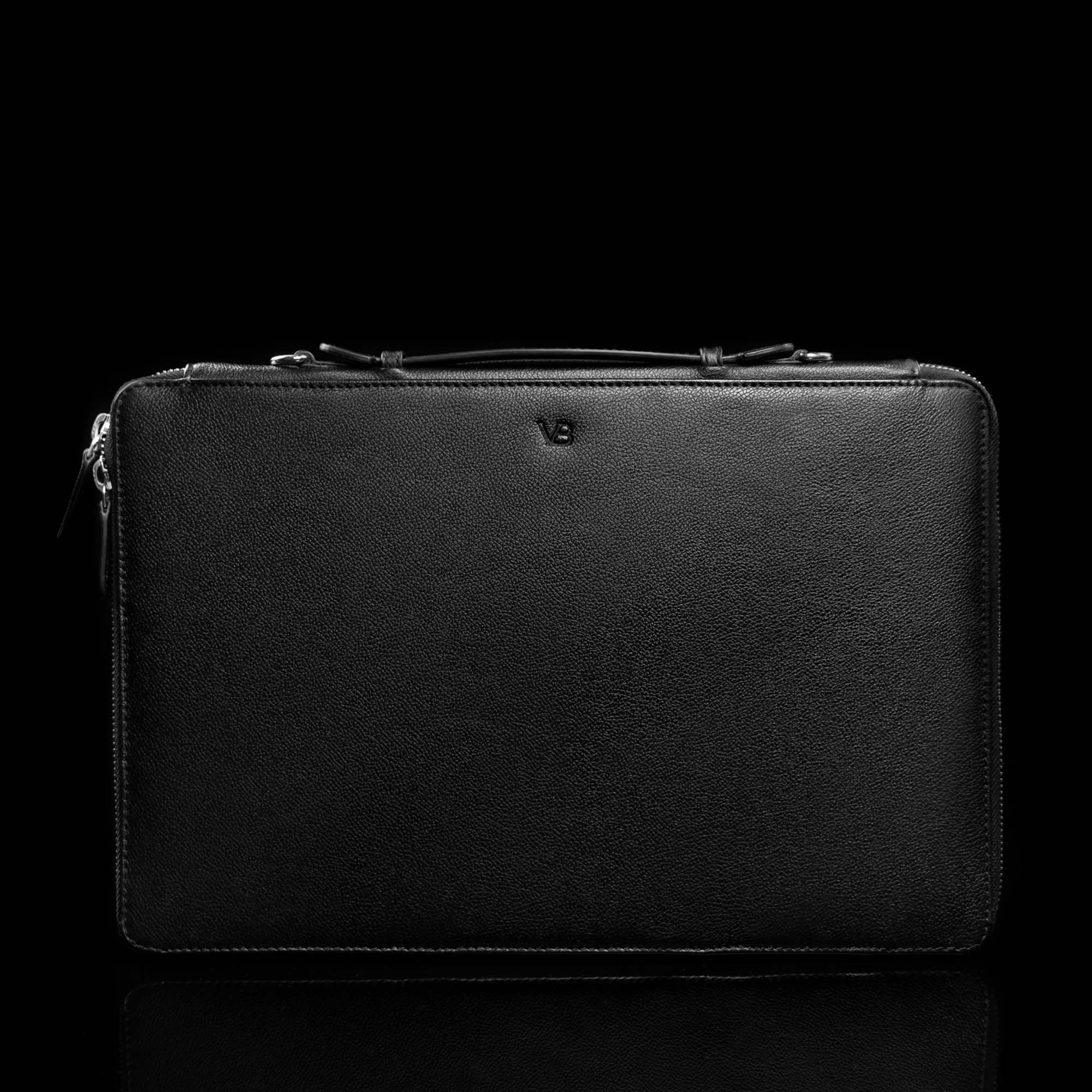 Well Organized Leather Laptop Macbook Case black