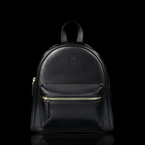 bella womens small leather backpack black