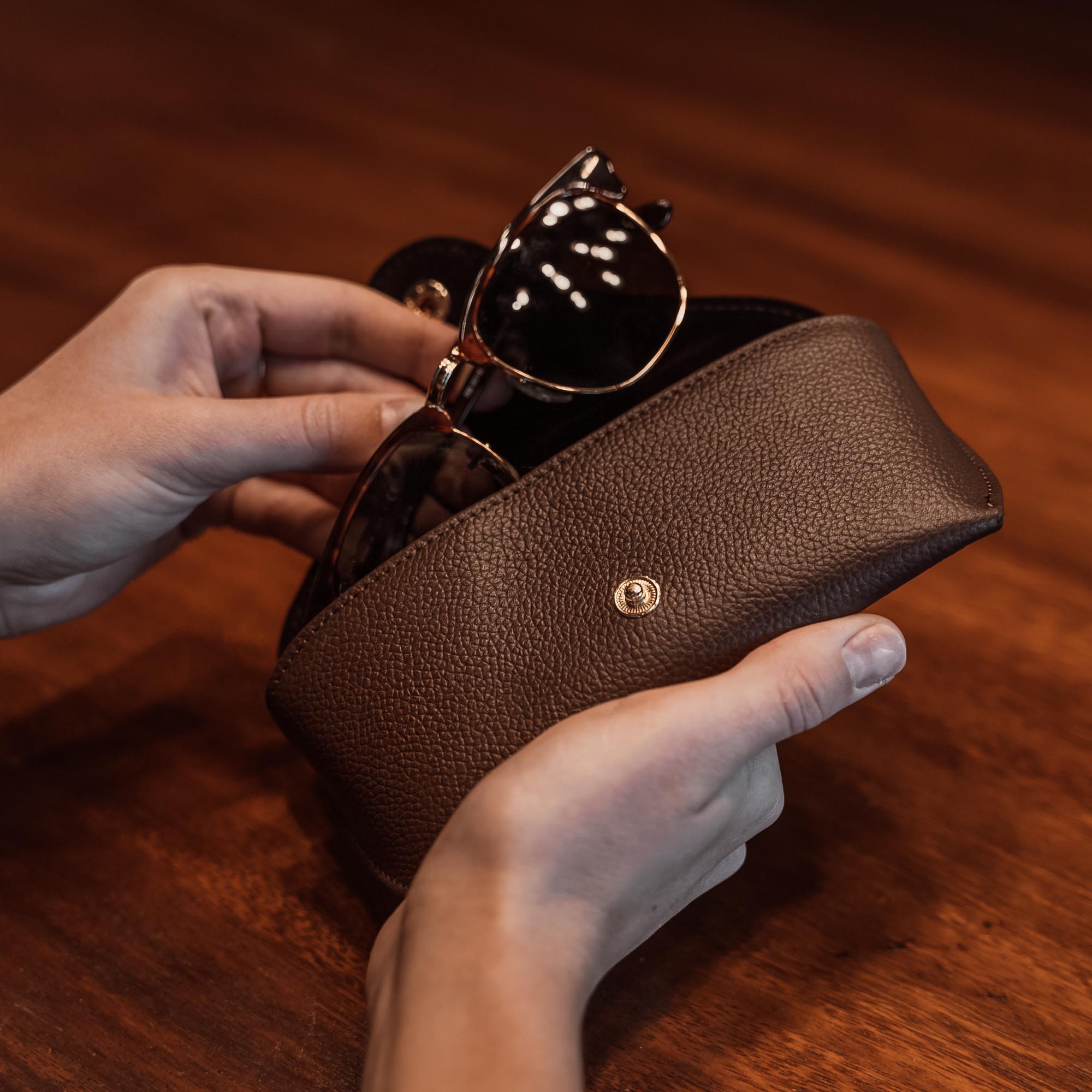 Women s Leather Glasses Case with Soft Lining Von Baer