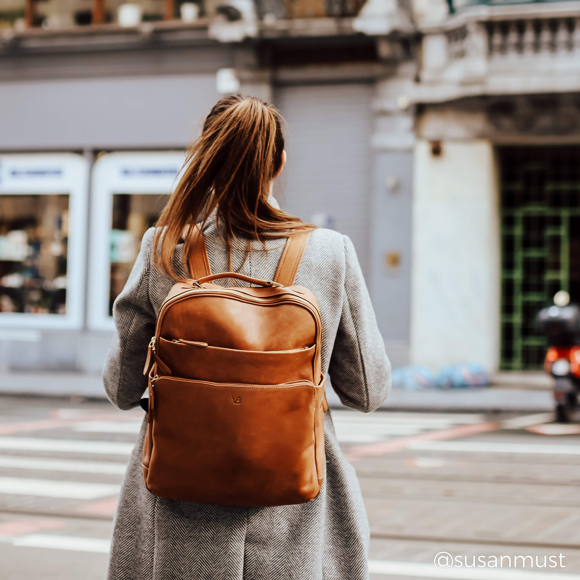 Women's Italian Leather Backpack for Work or Travel with 14 inch Laptop  Compartment - Von Baer