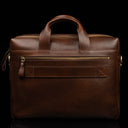 von baer Essential modern briefcase full grain leather brown back view