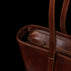 von baer elegance womens leather tote bag brown japanese YKK zipper close up