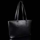 von baer elegance womens leather tote bag for work black half turned