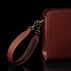 von baer model 1 womens small leather handbag red removable wrist strap close up