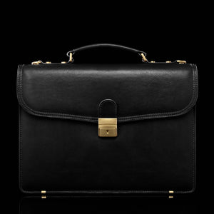 front view of black colored briefcase