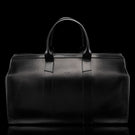 von baer weekender mens leather sport bag black front view