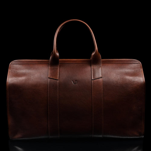 Luxury Full Grain Leather Weekender Bag for Women with Detachable
