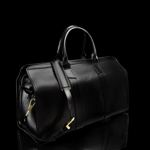 Luxury Full Grain Leather Weekender Bag for Women with Detachable