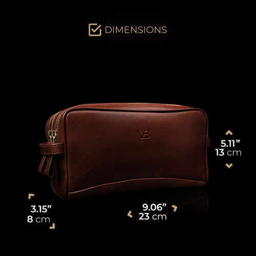 luxury men's travel toiletry bag Premium Full Grain Leather Wash Bag for Men