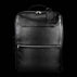 voyager leather carry on bag with wheels black front view for men