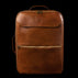 voyager leather carry on bag with wheels clasic tan front view for men