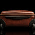 voyager leather carry on bag with wheels solid brown bottom side view with wheels visible 