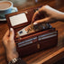 w1 womens leather purse red cash cards lifestyle